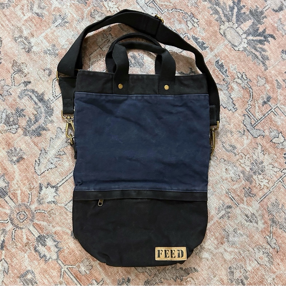 Feed 50 Go-To Heavy Duty Cotton Canvas Crossbody Tote Bag
